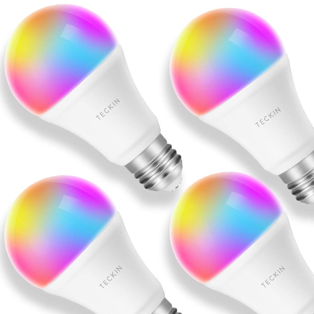 Lampadina Smart LED Multicolore Dimmerabile, TECKIN E27 Compatibile Con Alexa, Google Home IFTTT Nessun Hub Richiesto      