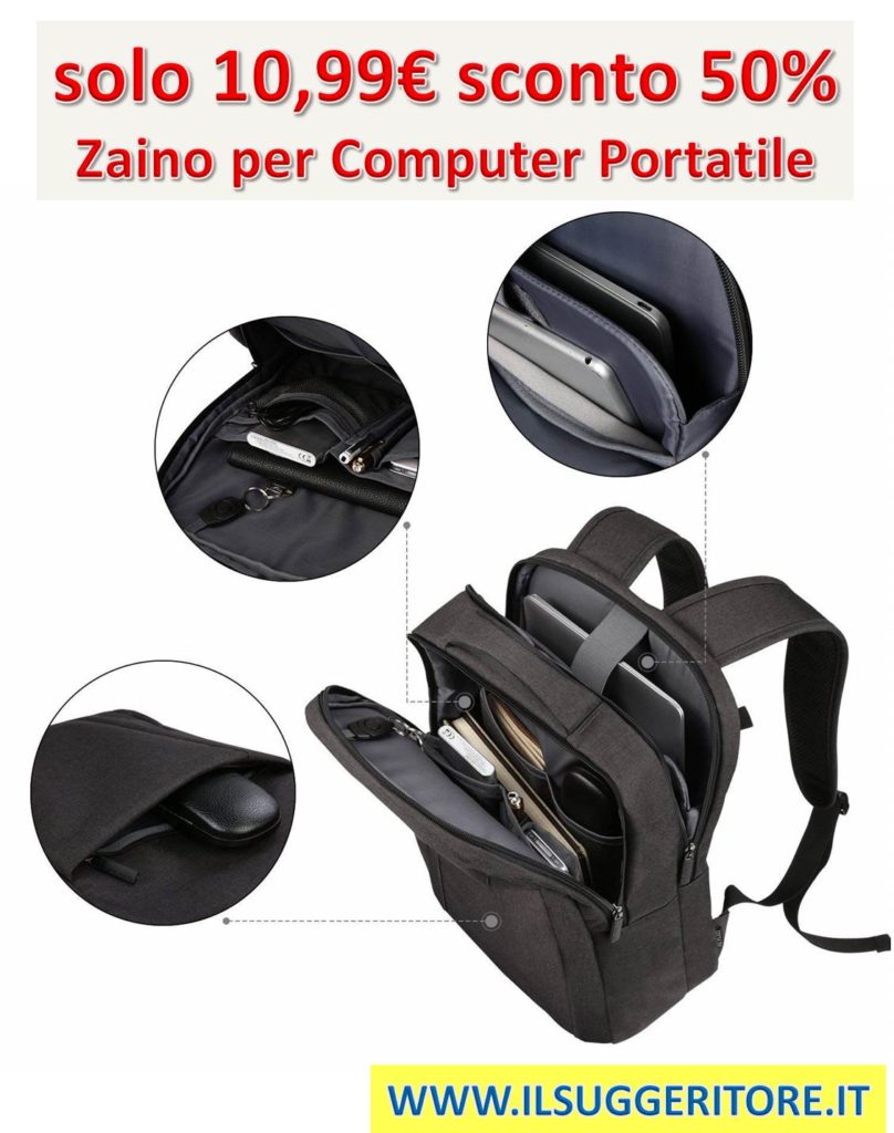 REYLEO. Zaino per Computer Portatile. Backpack Laptop Impermeabile. Zainetto Uomo per Ufficio e Scuola. (Nero) RB11