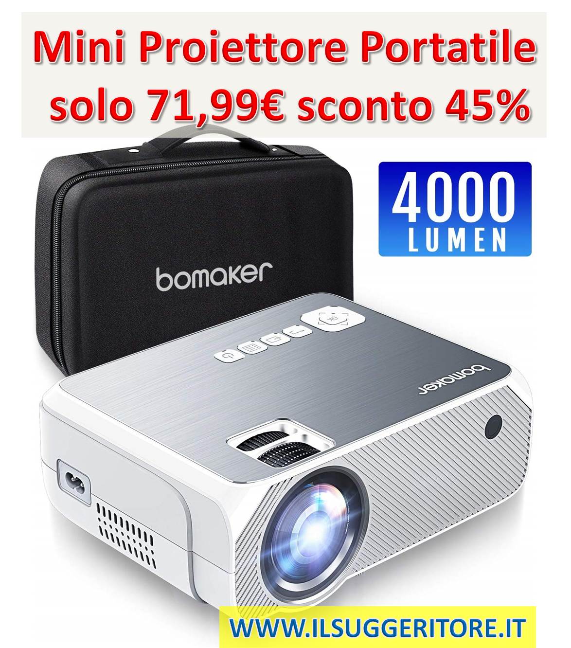 Mini proiettore portatile a PREZZO SGRETOLATO (39€)